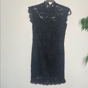 Sans Souci Elegant Black Lace Dress